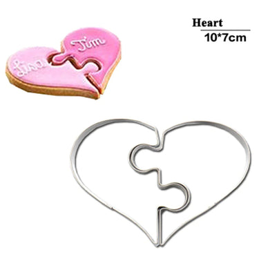 2 Pcs Heart Cookie Molds